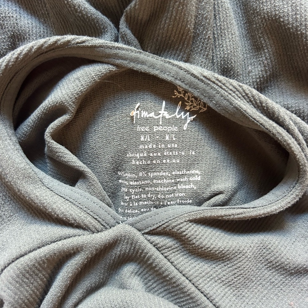 Free People Charcoal Textured Knit Top